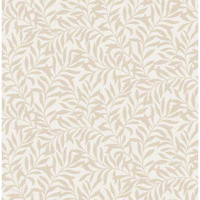 Salix Beige Leaf Wallpaper