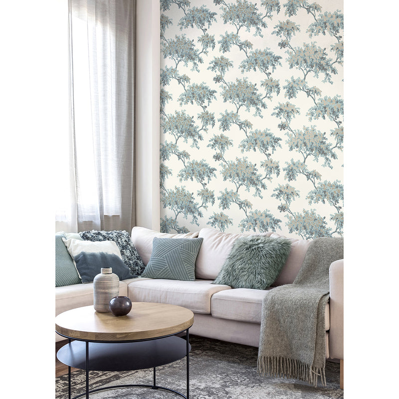 Ashdown Teal Tree Wallpaper M1673