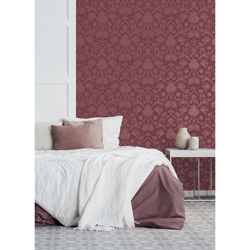 Bamburg Red Floral Wallpaper M1680