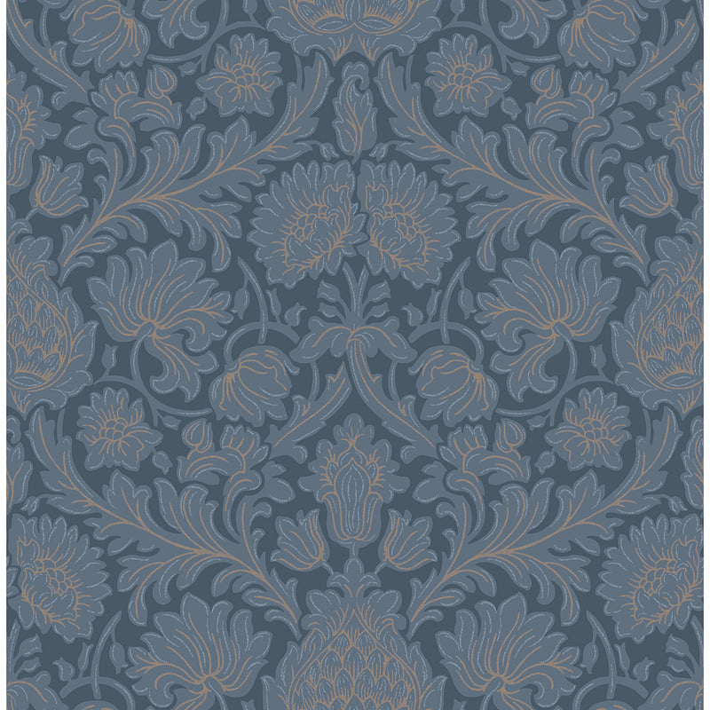 Bamburg Dark Blue Floral Wallpaper M1681