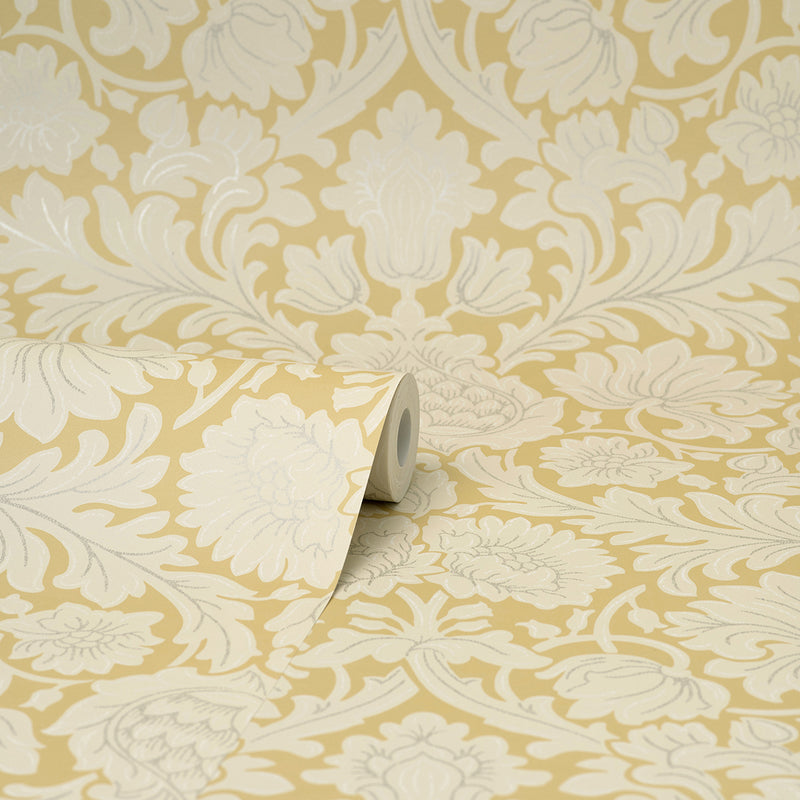 Bamburg Mustard Floral Wallpaper M1682