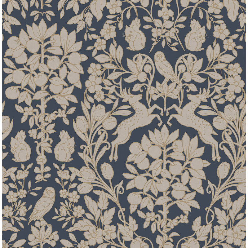 Richmond Blue Floral Wallpaper