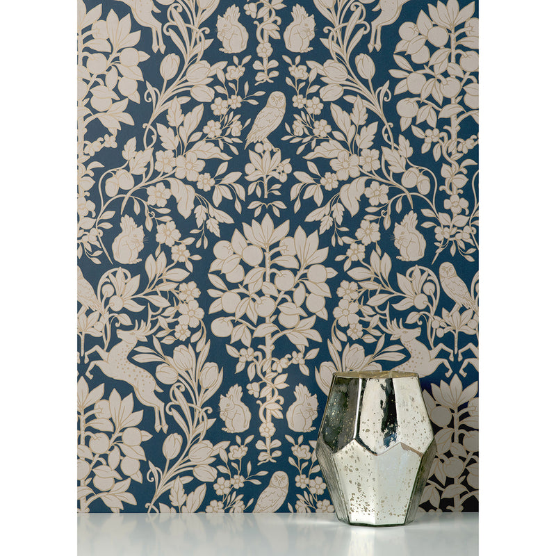 Richmond Blue Floral Wallpaper