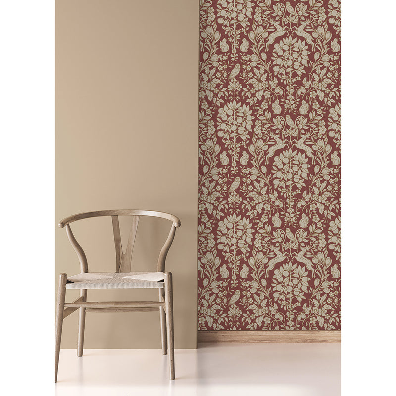 Richmond Maroon Floral Wallpaper