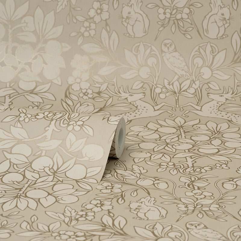 Richmond Taupe Floral Wallpaper