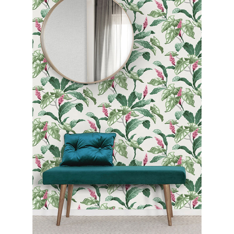 Meridian Parade Green Tropical Leaves Wallpaper