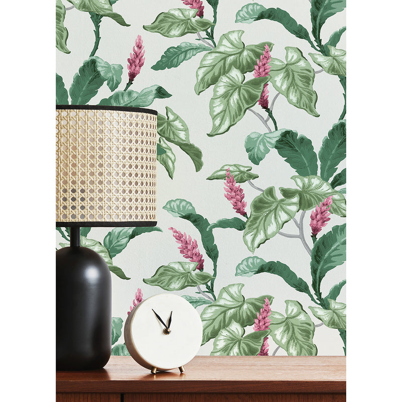 Meridian Parade Green Tropical Leaves Wallpaper