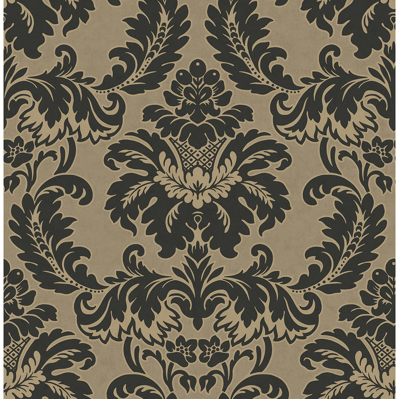 Windsor Black Damask Wallpaper