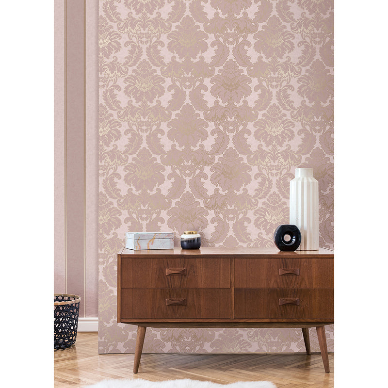 Windsor Pink Damask Wallpaper