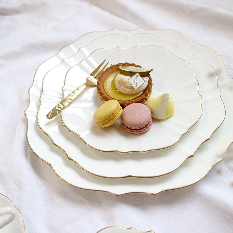 Amelie - Brushed Gold Rim Bread Plate