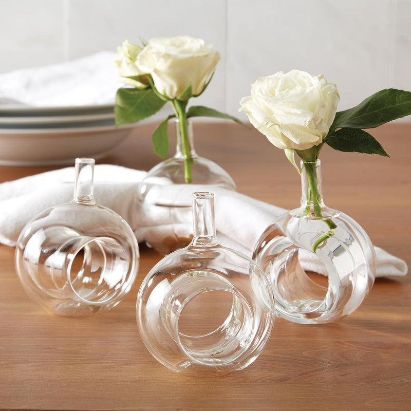 Sitting Pretty Set of 4 Bud Vases/Napkin Rings in Gift Box