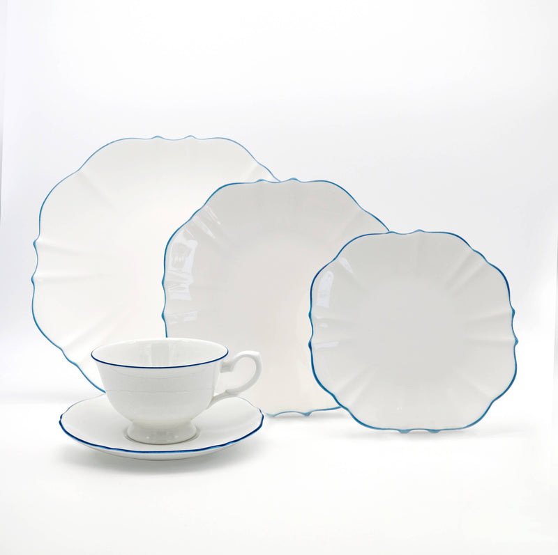 Amelie - Royal Blue Rim Bread Plate