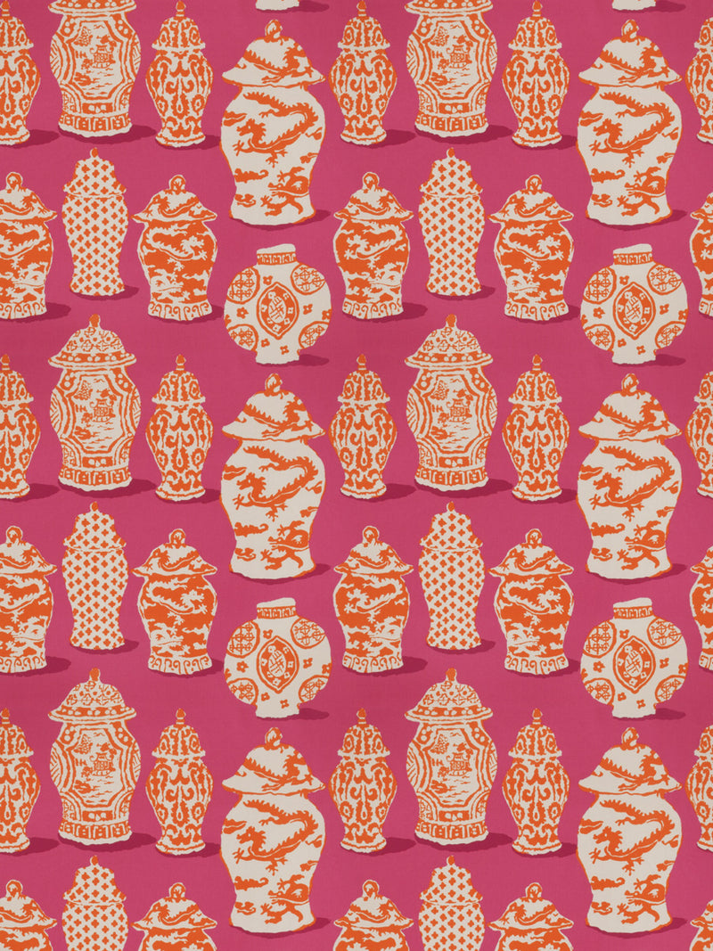 Canton Pink Orange Fabric by Dana Gibson