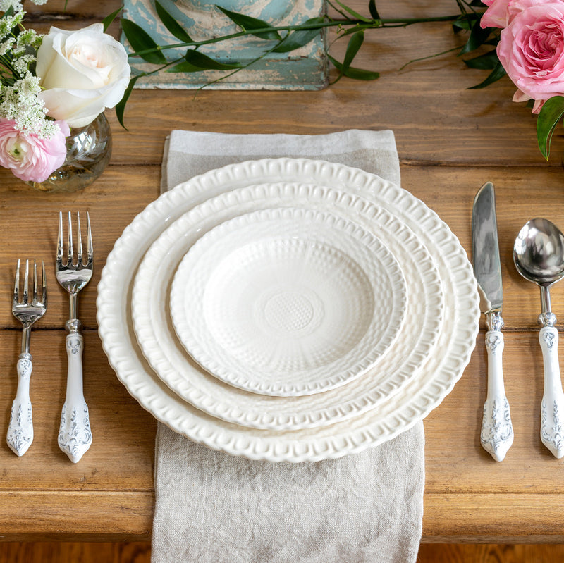 Creamware Basket weave Dessert Plate from the Park Hill Café Collection