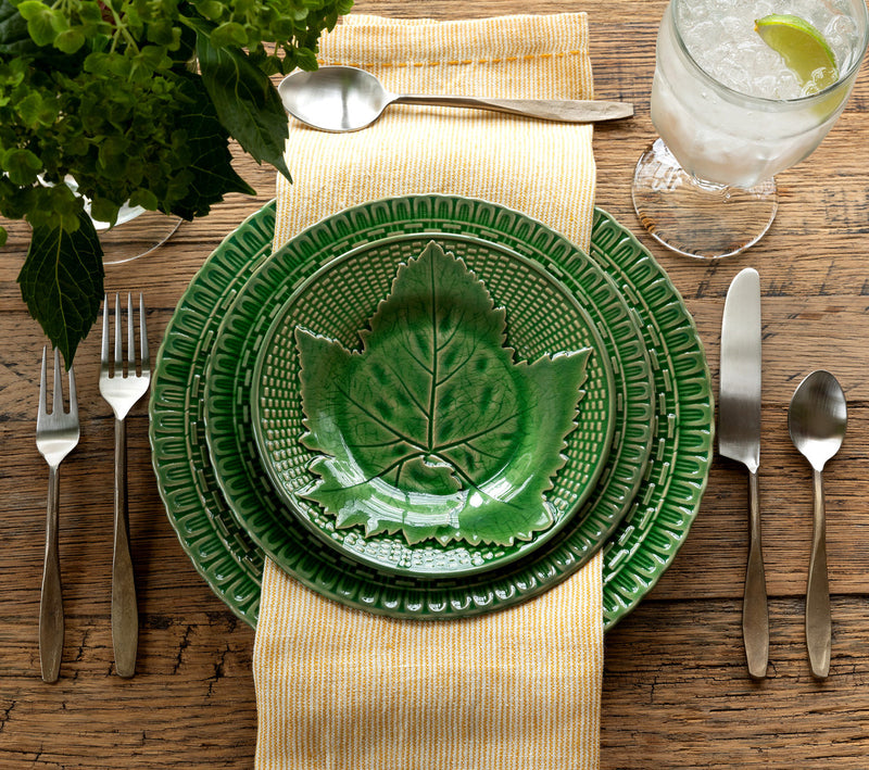 Green Glazed Basketweave Salad Plate