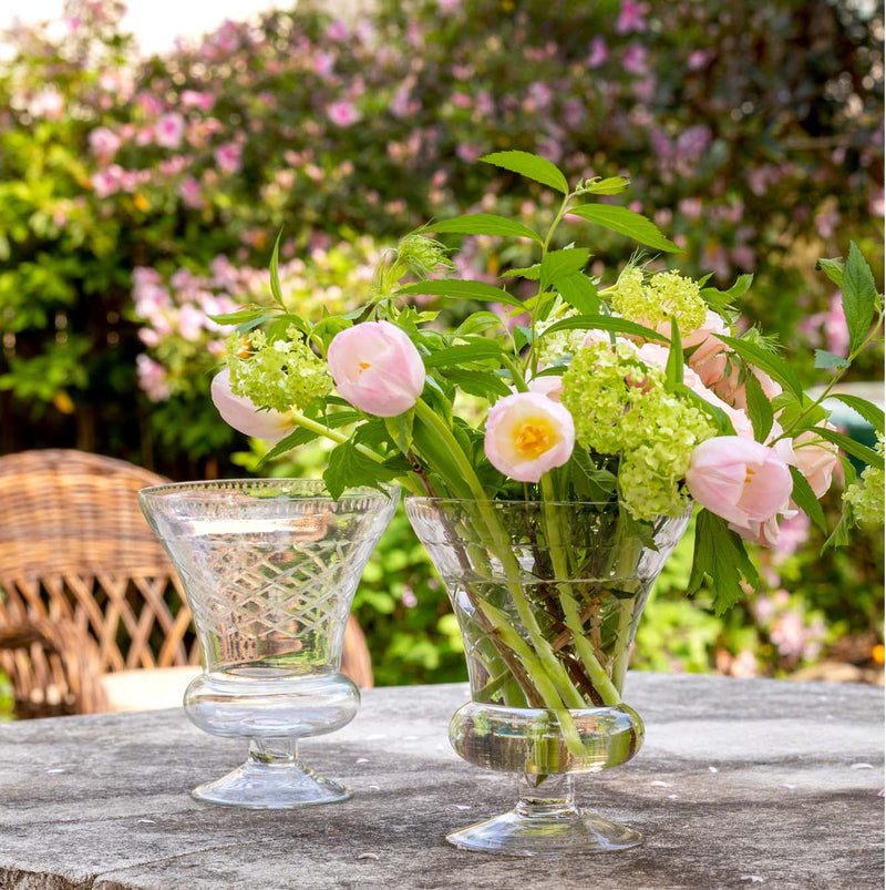 Etched Glass Classic Urn Vase