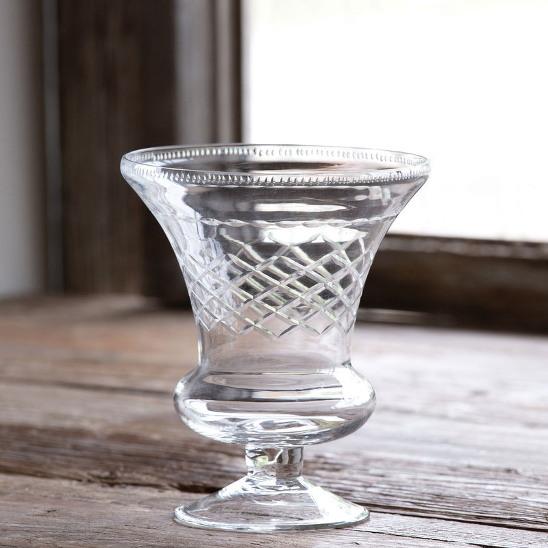 Etched Glass Classic Urn Vase