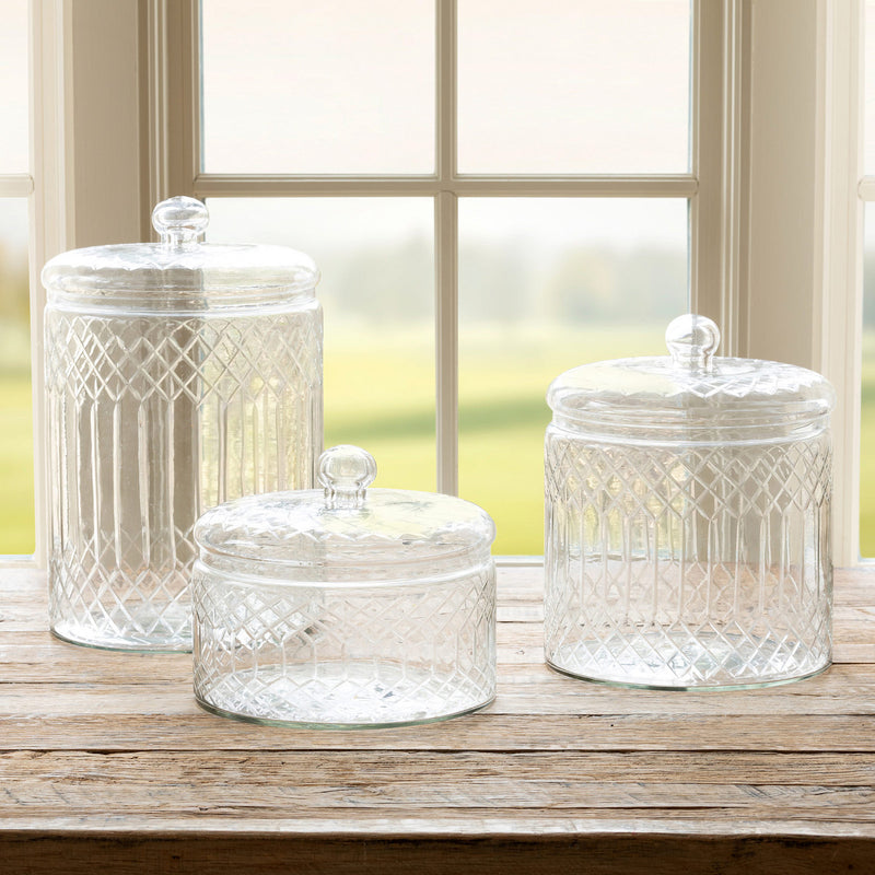 Medium Carraway Etched Glass Canister