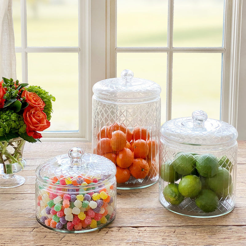 Carraway Etched Glass Canister with Lid