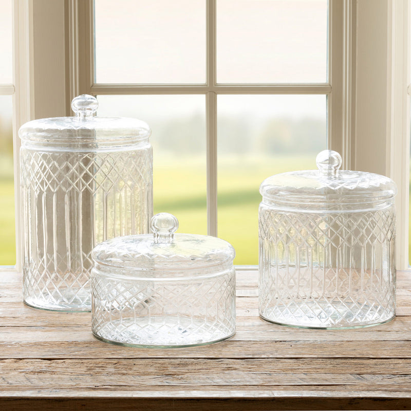 Small Carraway Etched Glass Canister by Park Hill Collection