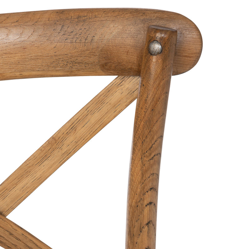 Wooden Cross Back Counter Stool