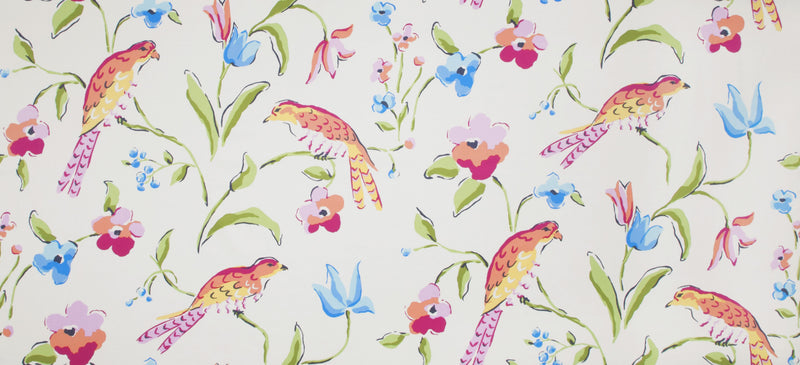 Peregrine Multi Bright Wallpaper by Dana Gibson  Beautiful Floral and Bird Multi Bright Wallpaper