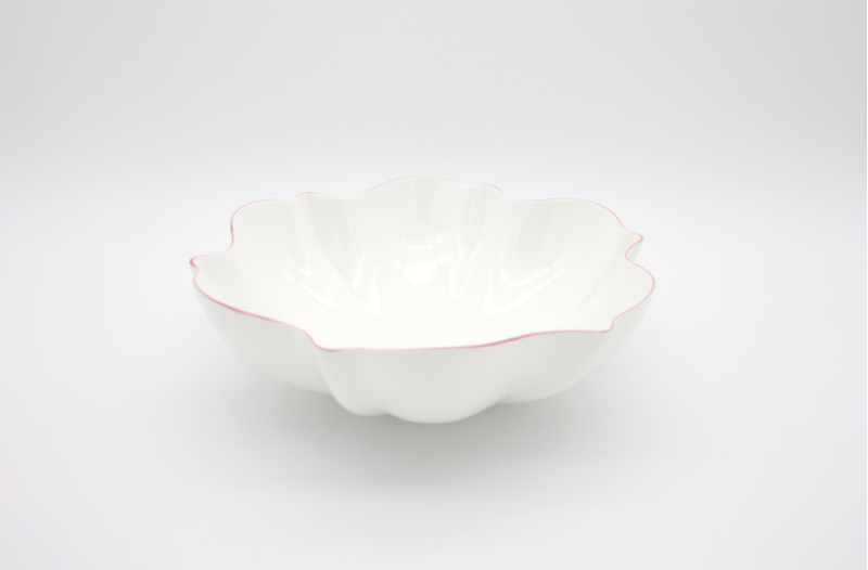 Amelie - Pink Rose Rim Serving Bowl