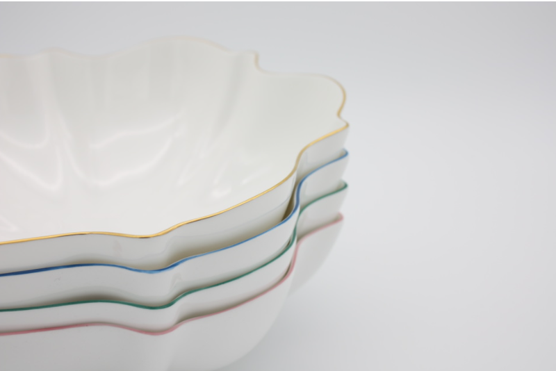 Amelie - Forest Green Rim Serving Bowl