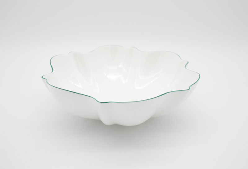 Amelie - Forest Green Rim Serving Bowl